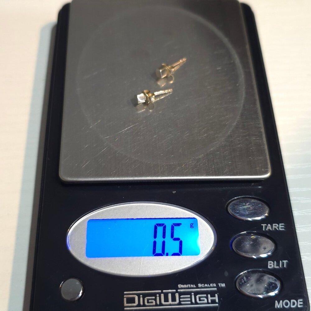 Sterling Silver Tiny Square Shape Stud Earrings A… - image 5